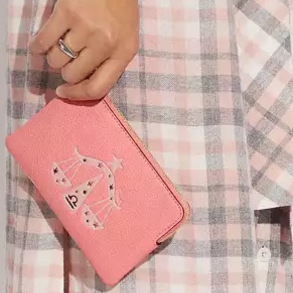 Coach Handbags - COACH Corner Zip Wristlet With Libra ♎️